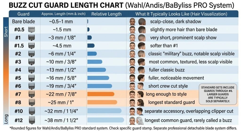 Buzz Cut Guard Length Chart
