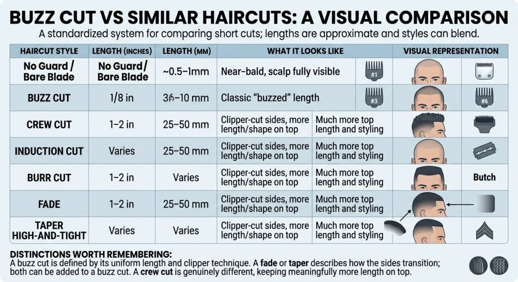 Buzz Cut vs Similar Haircuts