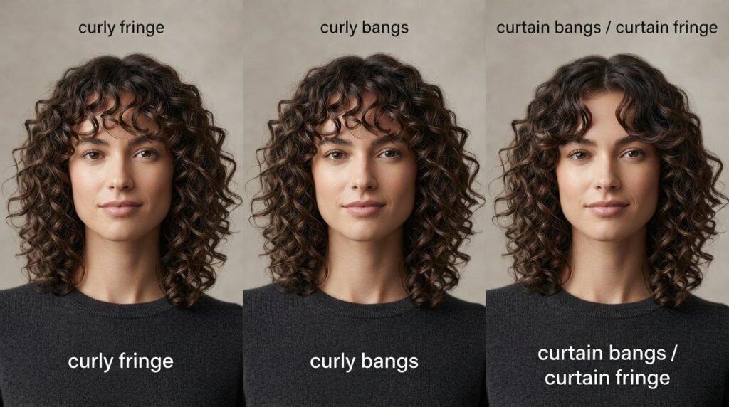 Curly fringe vs. curly bangs